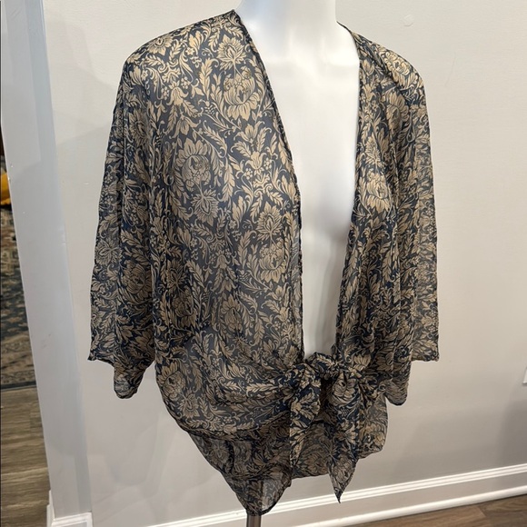 Karen Zambos One Size Floral Sheer Kimono Cardigan Coverup Top - Picture 1 of 8